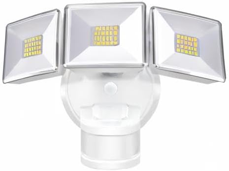 OREiN 4500LM/30W Flood Lights Outdoor, 180°/40FT Motion Sensor Outdoor Lights 3 Modes Dusk to Dawn IP65 Waterproof LED Security Light for 4500SQ.FT Area for Yard Garden, White (Hardwired)-VerdiqueGarden