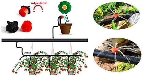 (25-Pack) - 1/4" Inch Universal Barbed Drip Emitter - Adjustable Flow 0-18.5 GPH Fit 1/4 (4-7mm) Drip Irrigation Tubing - Professional Grade (25 Pack Dripper Only)-VerdiqueGarden