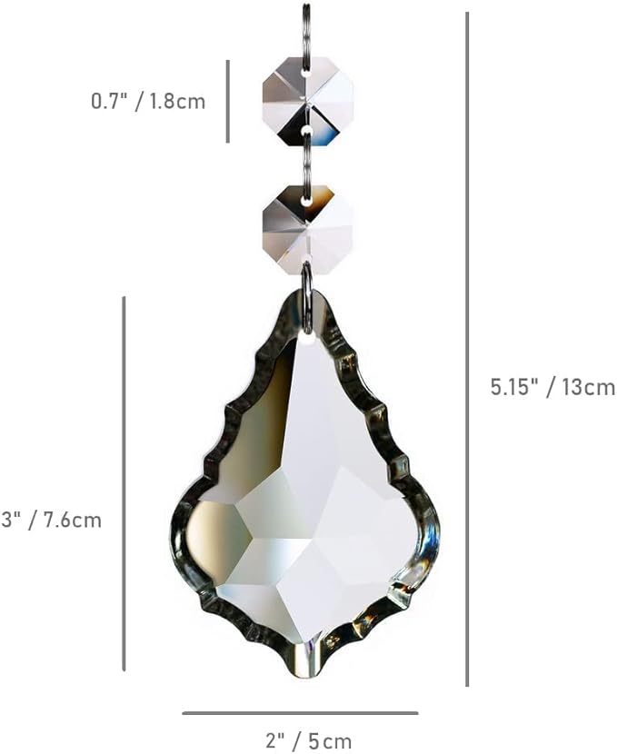 12pcs Crystal Chandelier Maple Leaf Prism Pendant Parts, 76mm Hanging Crystals Beads for Chandelier Wedding Decoration Clear-VerdiqueGarden