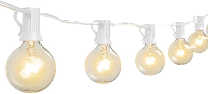 100Ft G40 Outdoor String Lights Patio Lights with 100 Edison Globe Bulbs, Connectable Outdoor String Lights Waterproof UL Listed for Indoor Porch Party Wedding Deck Balcony Wedding Party Decor- White-VerdiqueGarden