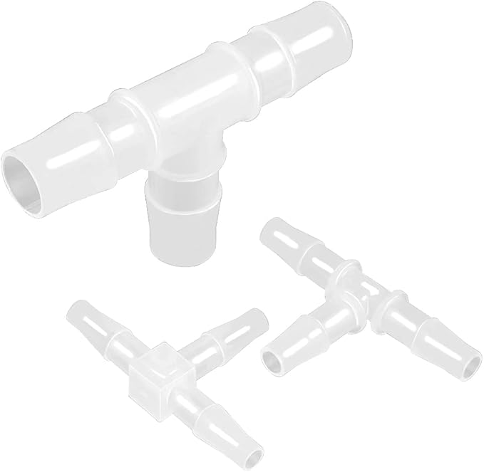 3/4" Tee Fitting Equal Barb 3 Way Hose Barb Fitting Splicer Joint Mender Adapter Union Fitting for Fuel Gas Liquid Air (Pack of 5)-VerdiqueGarden