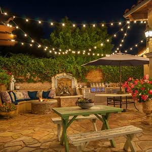 Lightdot 200FT Outdoor String Lights, LED Bistro String Lights with Shatterproof G40 Vintage Bulbs, 2200K Dimmable, Waterproof Hanging Lights for Porch, Deck, Garden, Backyard, Balcony - ETL Listed-VerdiqueGarden