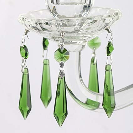 HDCRYSTALGIFTS 25pcs 55mm Green Crystal Icicle Pendant Chandelier Prisms Drops Lamp Candle Holders Curtain DIY Parts-VerdiqueGarden