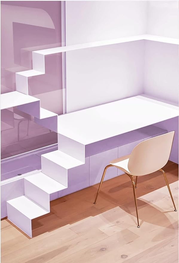 Dimoon 236''x17.7'' Purple Peel and Stick Wallpaper Contact Paper Modern Self Adhesive Wall Paper Removable Renter Friendly Textured Solid Color Shelf Cabinet Vinyl Roll (236''x17.7'',Light Purple)-VerdiqueGarden