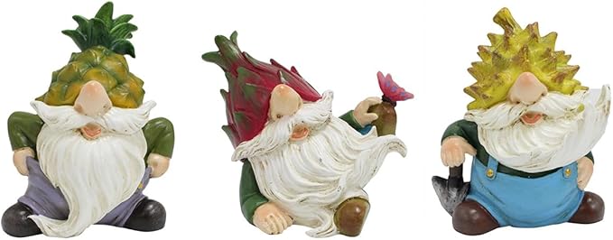 3 PCS Funny Garden Gnome Statues, Creative Resin Dwarf Sculptures, Outdoor Yard Decor, Gnomes Tree Faces for Lawn, Patio, Porch, Miniature Fairy Garden Accessories, Novelty Gift for Indoor/Outdoor Use-VerdiqueGarden