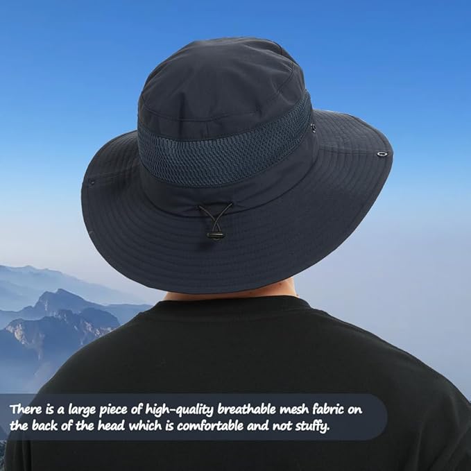 Fishing Hat, UPF50+ Wide Brim Sun Hat for Men Women, UV Protection Hiking Beach Bucket Hats Summer Safari Hat-VerdiqueGarden