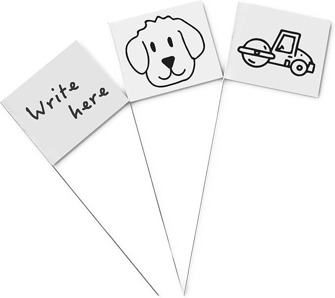 Zozen Marking Flags, White Color | 1000 Pcs/15x4x5 Inch, Yard Flags for Lawn & Irrigation & Landscape & Sprinkler & Survey & Dog Training.-VerdiqueGarden