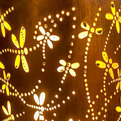 2 Pack Dragonfly Solar Lantern Lights Outdoor Decor, Hanging Metal Decorations Waterproof with LED Light, Landscape Lights for Garden Patio Yard Lawn Backyard Front Porch Gifts for Mom Grandma-VerdiqueGarden