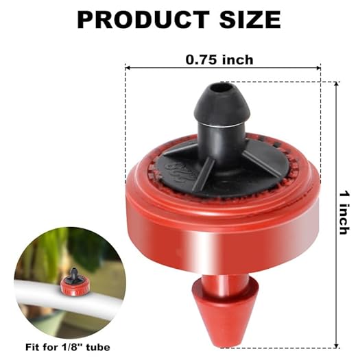 0.5 GPH Pressure Compensating Junior (PCJ) with Barb Outlet Dripper Emitters (50)-VerdiqueGarden