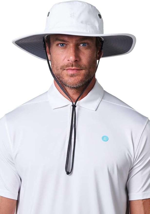 Men's Shapeable Wide Brim Hat - UPF 50 Sun Protection - Maximum Coverage on Your Next Adventure - Sun Fearless Leo Hat-VerdiqueGarden