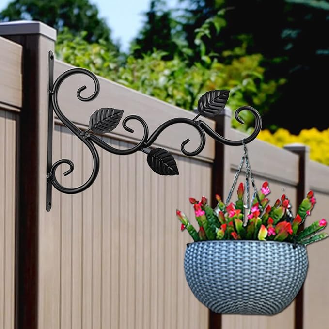 TIHOOD 4PCS Plants Hangers Outdoor Indoor Decor, Wall Hooks for Hanging Plant Bracket, Plant Hooks for Bird Feeder, Wind Chime, Lights, Lanterns-VerdiqueGarden