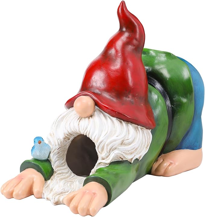 WONDER GARDEN Gnome Gutter Downspout Extensions - 3'' x 4'' Decorative Downspout Extender Diverter, Outdoor Splash Block Sculpture Garden Decor, Waterproof Gutter Guard for Lawn, Garden, Lawn-VerdiqueGarden