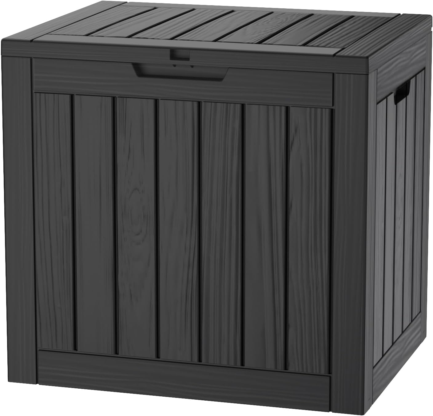30 Gallon Double-Wall Resin Deck Box - Lockable Waterproof Outdoor Storage Box, 151lbs Capacity & Doubles as Seating for Patio Furniture - Garden Tools, Pool Accessories (Black)-VerdiqueGarden