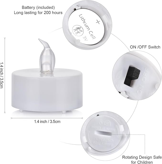 LED Tea Lights Candles- 100Pack Flameless Candles Realistic and Bright Flickering Long Lasting 200Hours for Holiday Celebration,Party, Home Decoration WarmWhite,Battery Operated-VerdiqueGarden