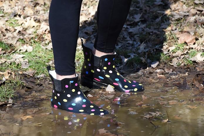 NORTY - Womens Ankle Rain Boots - Ladies Waterproof Winter Spring Garden Boot runs ½ size large-VerdiqueGarden