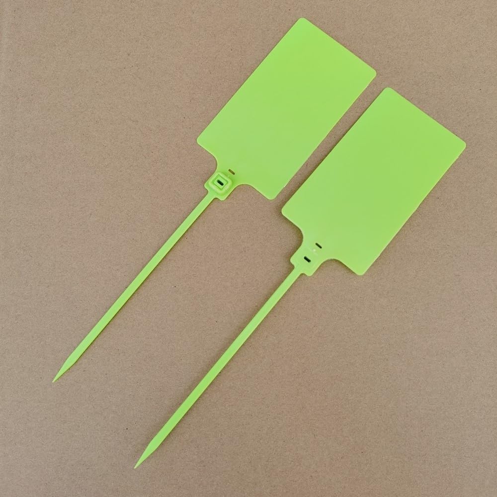 Plastic Seals Shipping Tags Logistics Use Big Sign Tie Large Label Tie, 255mm Total Length, Package of 100pcs (Fluorescent green)-VerdiqueGarden