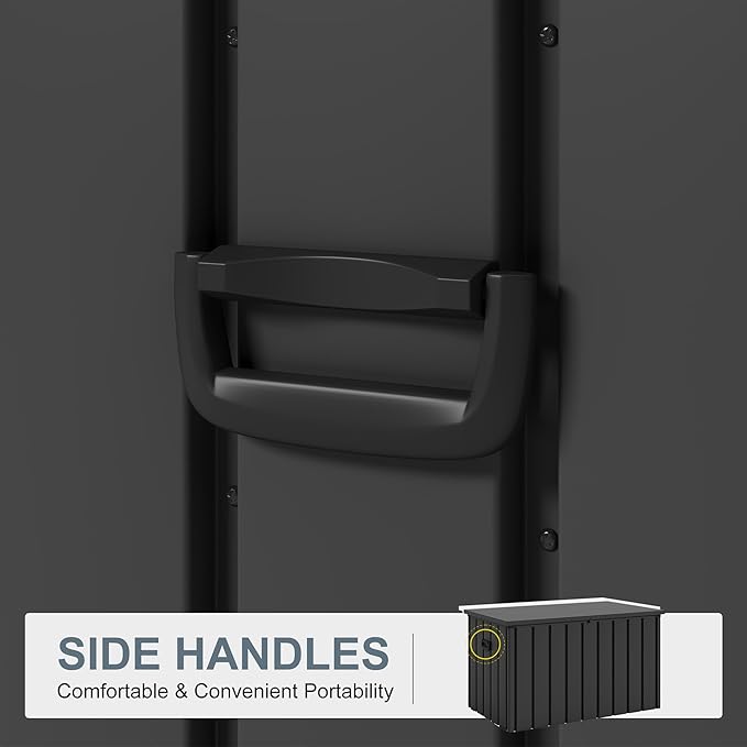 PURPLE LEAF Outdoor Deck Box 160 Gallon Waterproof Lockable Storage Box Container with Lid Deck Organization for Patio Cushions Side Table Pool Accessories Garden Tools, Gray-VerdiqueGarden