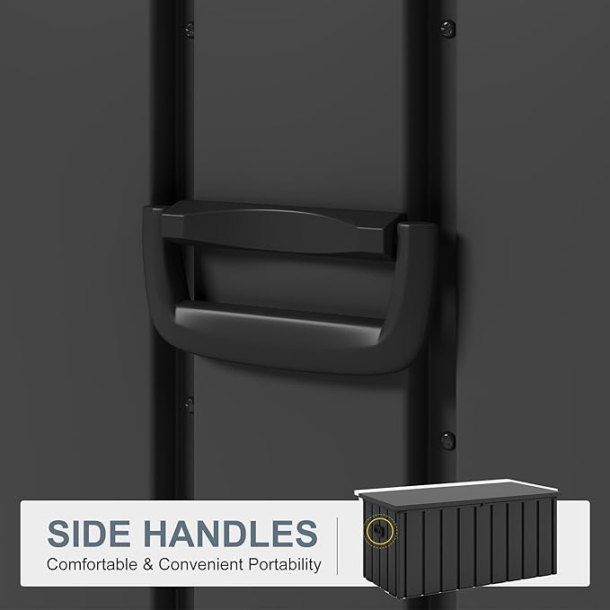 PURPLE LEAF Outdoor Deck Box 100 Gallon Waterproof Lockable Storage Box Container with Lid Deck Organization for Patio Cushions Side Table Pool Accessories Garden Tools, Gray-VerdiqueGarden