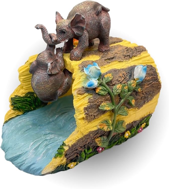 Elephant Gutter Downspout Extension Statues Garden Decoration,Rain Downspout Diverter Garden Statue,Decorative Gutter Extension,3"×4" Downspout Splash Block,Animal Resin Statue Outdoor Décor-VerdiqueGarden