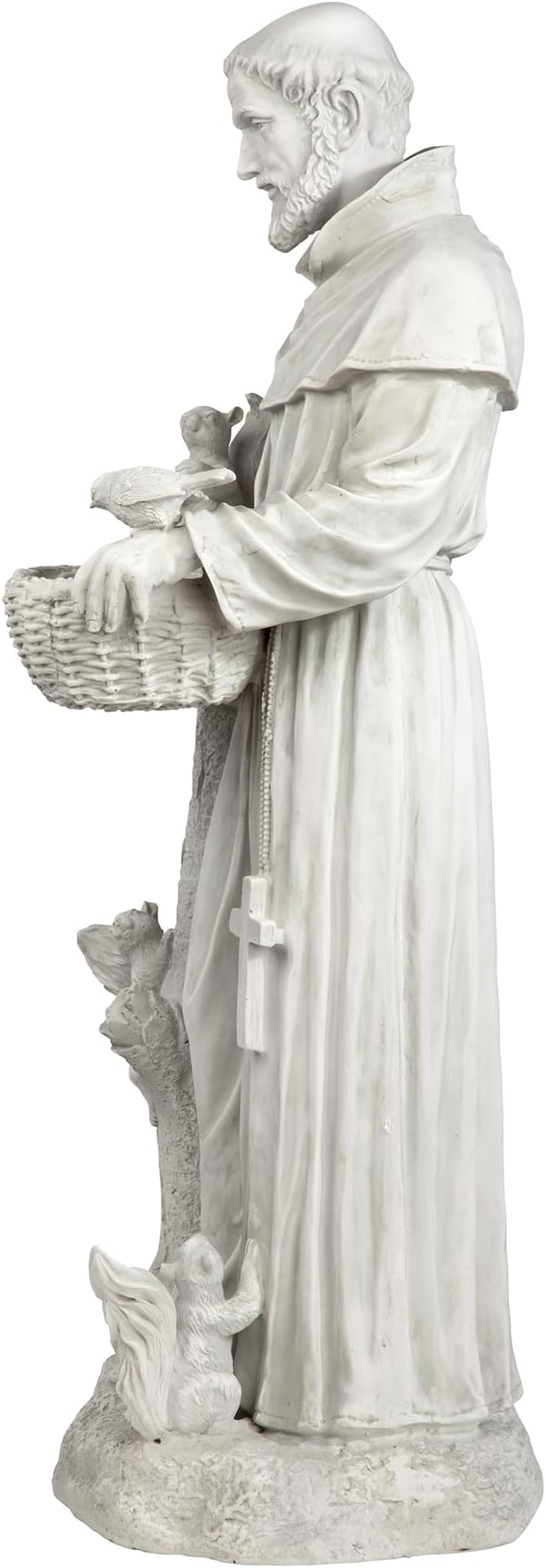Design Toscano Nature's Nurturer Francis Assisi Religious Garden Decor Statue Bird Bath Feeder, Large, 37 inch, Cast Stone Resin, Antique Stone Finish-VerdiqueGarden