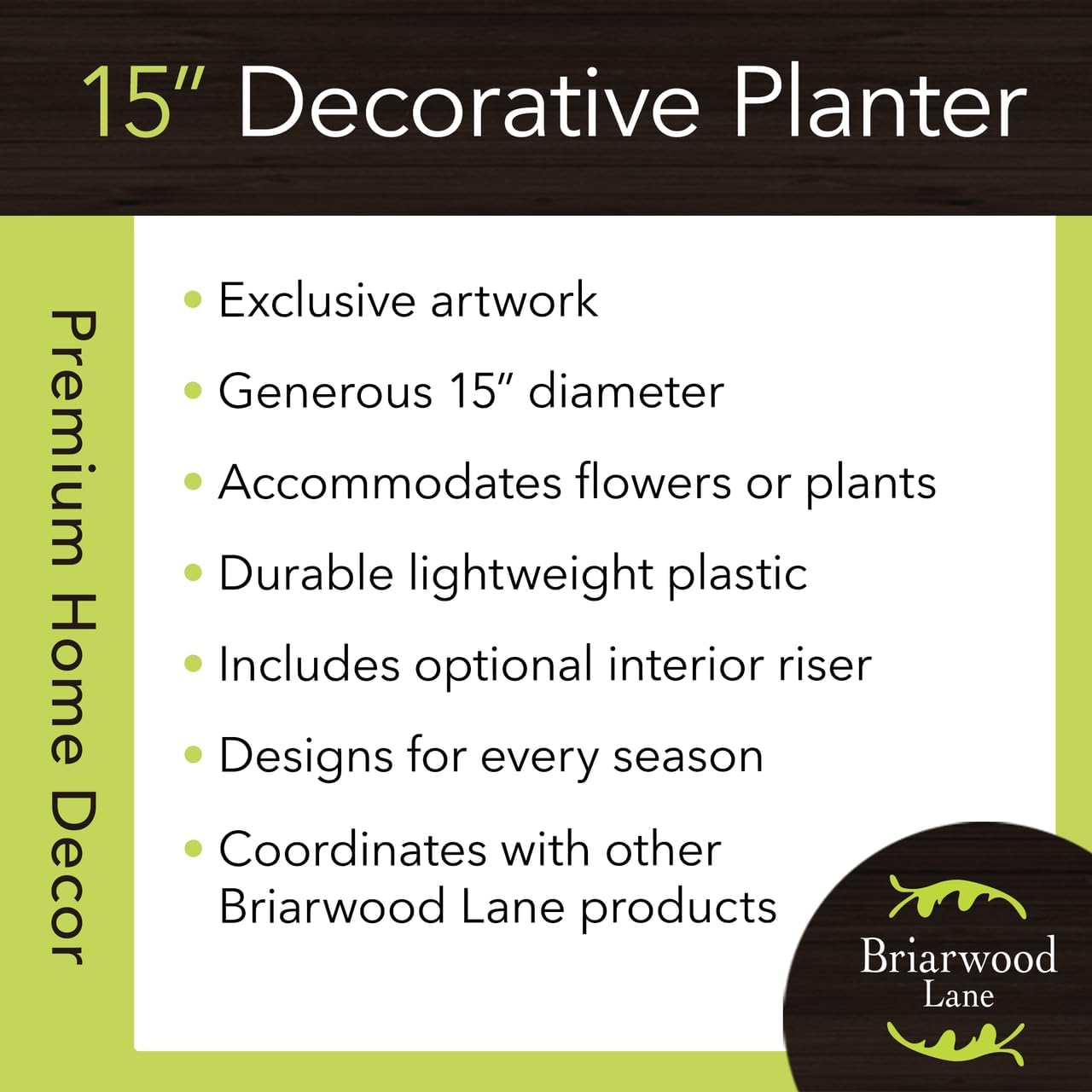 Briarwood Lane Woodcut Floral Large Planter-VerdiqueGarden
