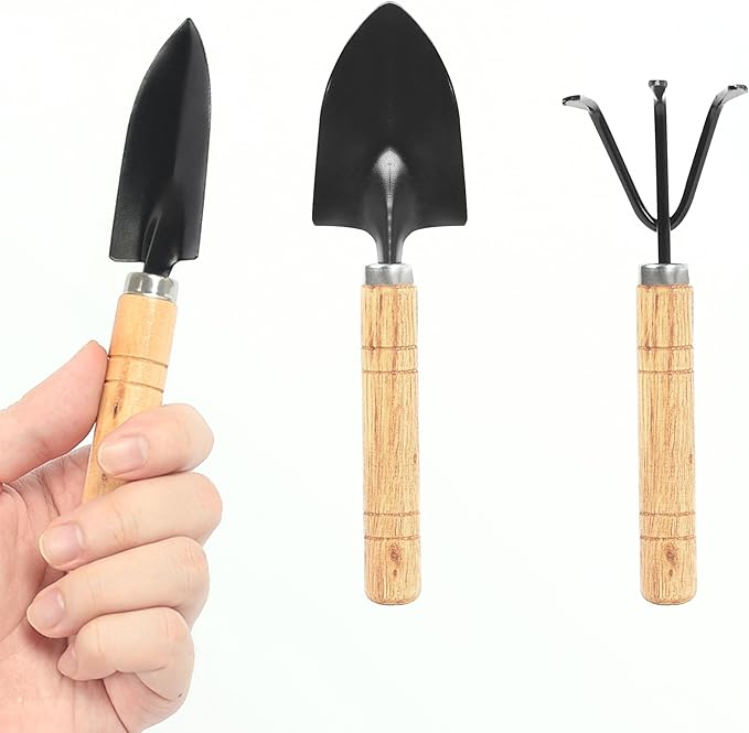 Gardening Tool Set:3 Small Garden Tool, Garden Spade Hand Shovel,Shovel, Trowel and rake. Garden Spade Hand Shovel, Weeding, and Transplantation-VerdiqueGarden