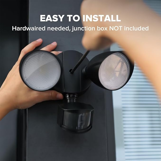 UME 2 Pack 32W 3500 Lumen LED Security Lights Motion Sensor Light Outdoor, 5000K Daylight, IP65 Waterproof, Dusk to Dawn, Motion Detector Flood Light for Garage, Yard, Porch-Black-VerdiqueGarden