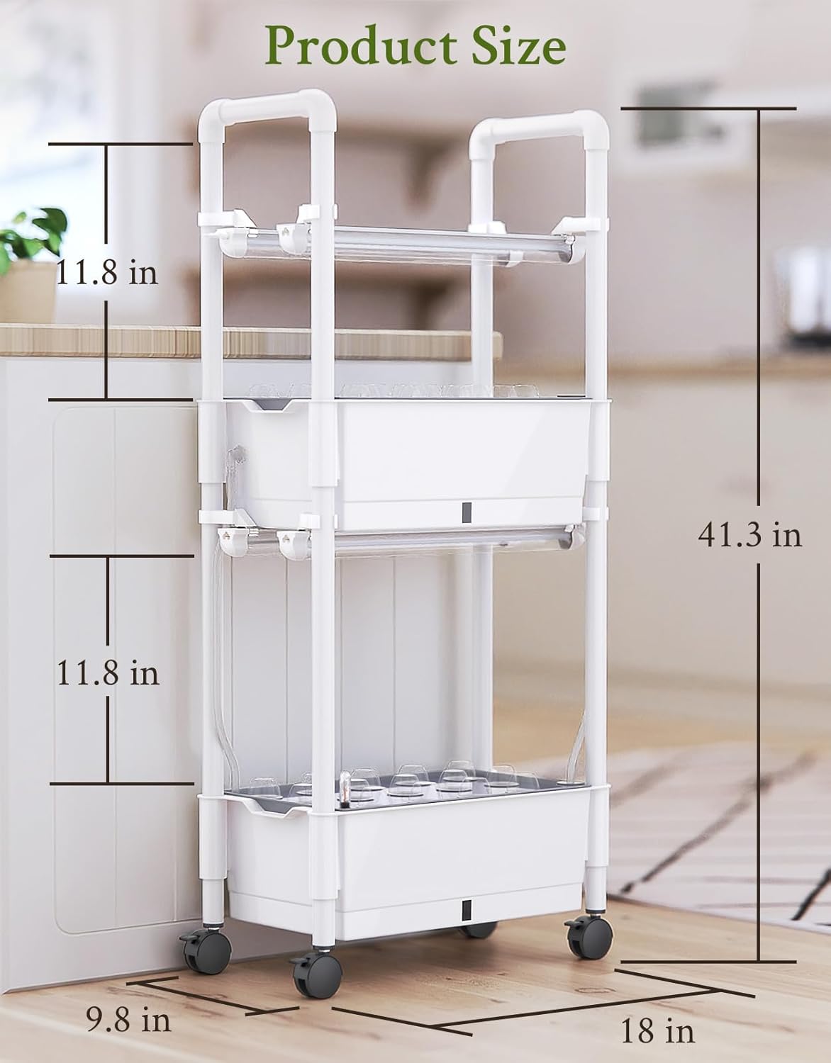 Hydroponics Growing System,AOONEG 28Pods Indoor Herb Garden with LED Grow Light,Hydroponics Growing System Kit with Automatic Timer,Pump System,Adjustable Height (No Seed,Glossy White, 2Layer-28Pods)-VerdiqueGarden