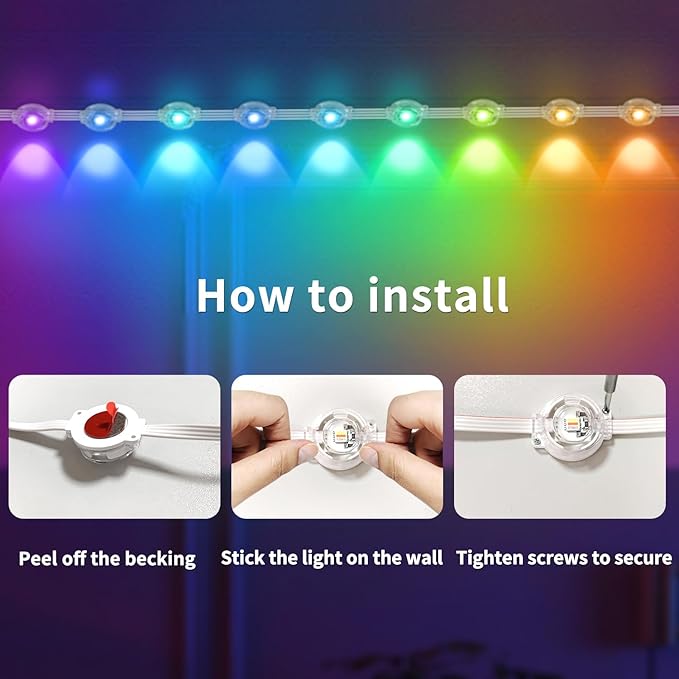 100ft Permanent Outdoor Light,RGB Eaves Lights with App Control Remote,DIY IP67 Waterproof Under Eave Lighting,Outside led Lights for Christmas,Garden,House Decorations-VerdiqueGarden