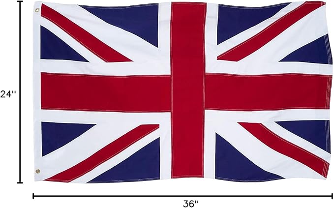 Homissor British Flag 2x3 Union Jack England Flags Embroidered Sewn Stripes United Kingdom UK Flag Heavy Duty Outdoor-VerdiqueGarden