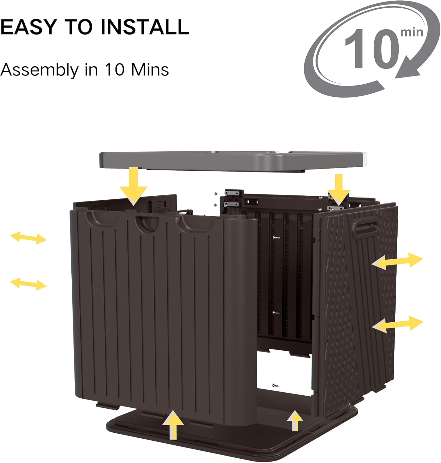 Kingdura 60 Gallon Outdoor Storage Box, Waterproof Resin Deck Box for Indoor and Outdoor Use, Lockable Storage Container for Patio Furniture Cushions Garden Tools (Coffee, 60 Gallon)-VerdiqueGarden