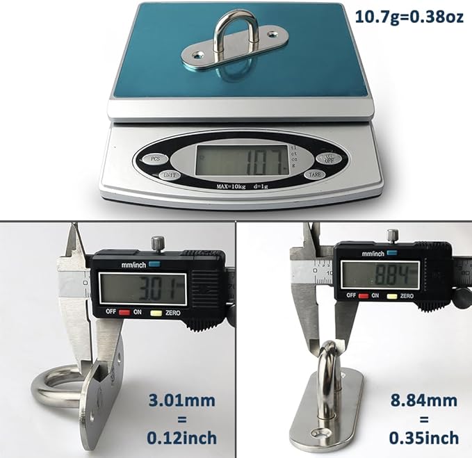 SAYAYO 6 PCS Pad Eye Plate Hooks U Ceiling Hook for Hanging Plants Outdoor Lights Swing Suspension Marine Hardware Staple Hook Loop with Screws Stainless Steel Wall Mount (Brushed Nickel-VerdiqueGarden