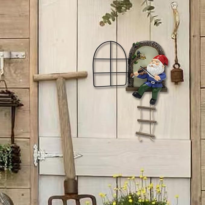 Funny Garden Gnome Statues, Creative Resin Dwarf Sculptures, Outdoor Yard Decor, Gnomes Tree Faces for Lawn, Patio, Porch, Miniature Fairy Garden Accessories, Novelty Gift for Indoor/Outdoor Use-VerdiqueGarden