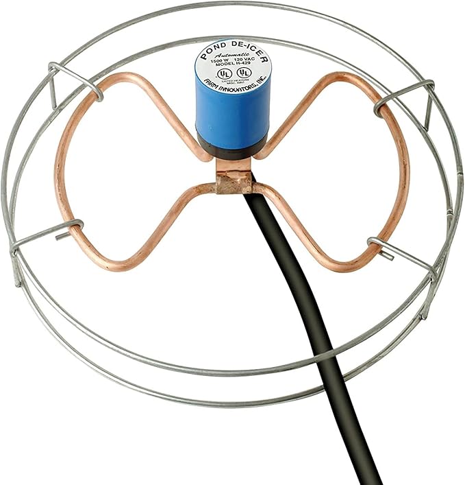 Farm Innovators H-429 1500 Watt Cast Aluminum Submergible Water Tank Deicer, Self Regulating Thermostat (4 Pack)-VerdiqueGarden