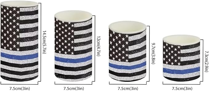 Flameless LED Candles Electric Candles with Remote Timer Control Long Lasting Tealights Fake Candles Set of 4, for Independence Day Party Decoration for July Fourth, American Flag Blue-VerdiqueGarden