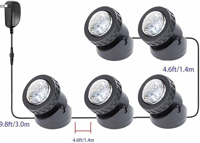 Fountain Lights with Timer, Underwater LED RGB Colored IP68 Waterproof Adjustable Submersible Pond Lights for Fish Pond Garden Lawn Yard Waterfall, 5 Lights in Set-VerdiqueGarden