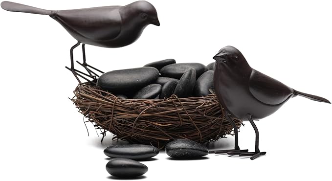 Decorative Small Nostalgia Style Cute Bird Art Iron Sculpture£¬ Figurine Home & Office & Garden Decoration, Rust/Brown (Carolina Wren)-VerdiqueGarden