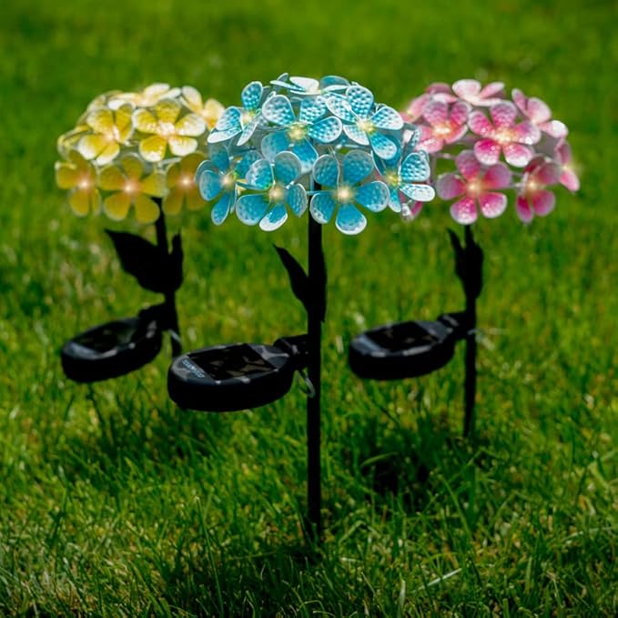 Solar LED Metal Flower Stake Light - Perfect for Your Garden, Patio, Walkway, or Outdoor Living Area - Includes 1 Flower Light-VerdiqueGarden