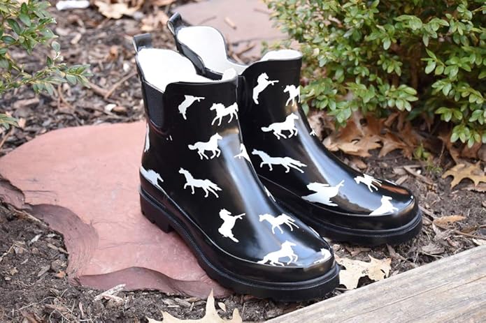 NORTY - Womens Ankle Rain Boots - Ladies Waterproof Winter Spring Garden Boot runs ½ size large-VerdiqueGarden