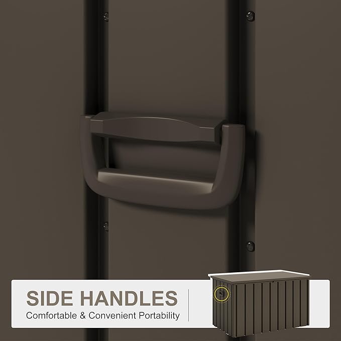 PURPLE LEAF Outdoor Deck Box 160 Gallon Waterproof Lockable Storage Box Container with Lid Deck Organization for Patio Cushions Side Table Pool Accessories Garden Tools, Brown-VerdiqueGarden