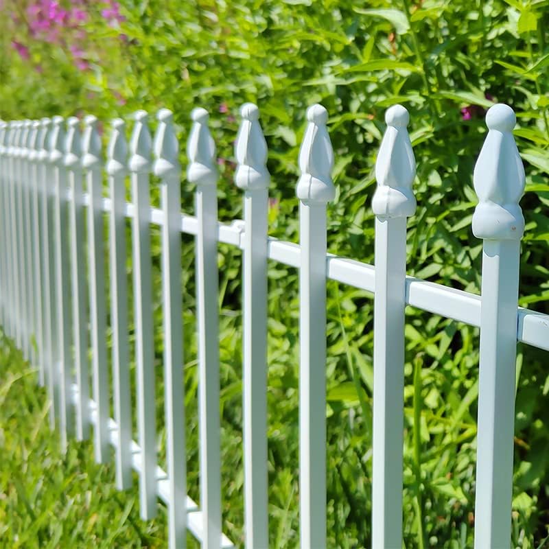 Metal Decorative Garden Fence 22" Wide x 18" High (5 Panels, Total Length 9.17 feet), Metal Border Folding Fence, Landscape Fencing for Flower Bed, Yard, Animal Barrier-VerdiqueGarden