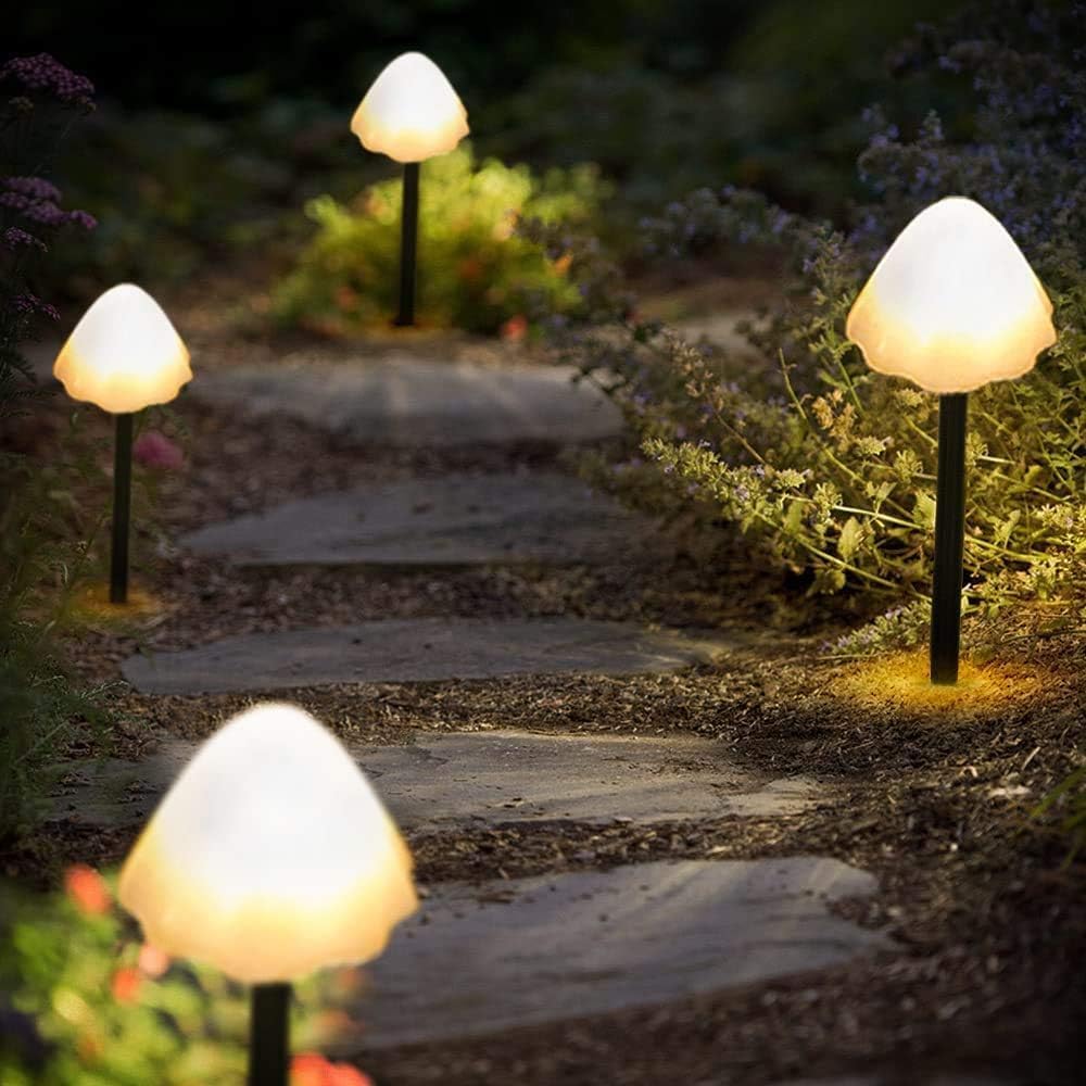 Outdoor Solar Garden Lights, Mini Solar Mushroom Light Outdoor Waterproof Cute Mushroom Shaped Pathway Landscape Lights for Yard Patio Party Wedding Festival Decoration (Warm White)-VerdiqueGarden