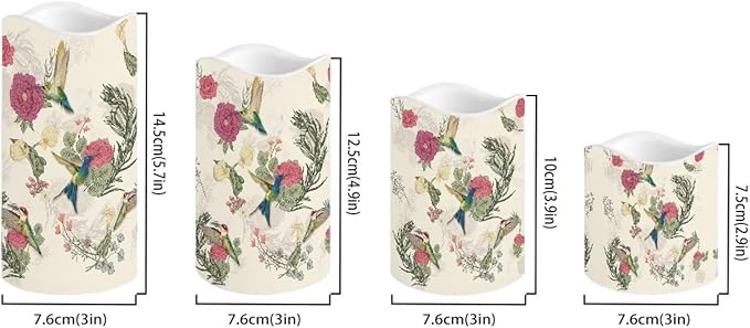 Ystardream Hummingbird Electric Candles Battery Operated Vintage Elegant Flameless Flickering Candles with Remote Control Timer for Christmas,Thanksgiving,Party Wedding Decoration,4 Pack-VerdiqueGarden