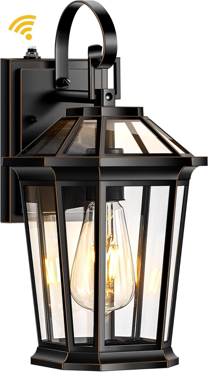 VIANIS Dusk to Dawn Outdoor Wall Lighting, Black Waterproof Exterior Lighting Fixtures for House, 100% Anti-Rust Aluminum Modern Outside Coach Light Fixture Wall Mount for Porch, Garage, Front Door-VerdiqueGarden