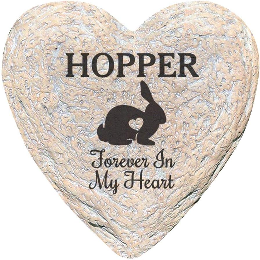 GiftsForYouNow Engraved Assorted Animals with Heart Memorial Heart Garden Stone, Rabbit My-VerdiqueGarden