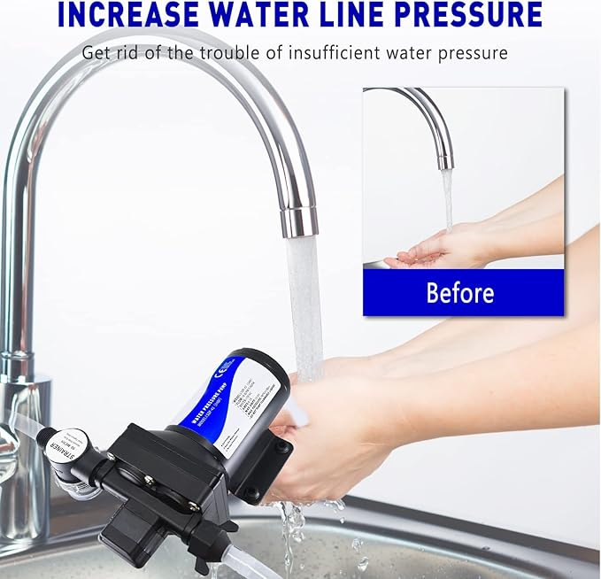 12V RV Water Pressure Pump Quiet 70 psi Washdown Pumps for Boats Marines Diaphragm Pump Transfer Pump 12 Volts Water Pump Self Priming-VerdiqueGarden