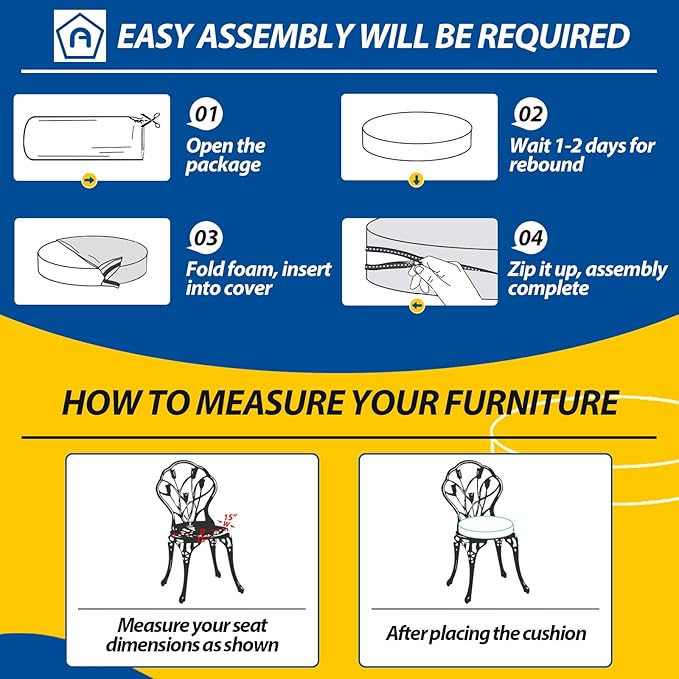 AAAAAcessories Outdoor Seat Cushions for Chairs, Waterproof, Fade-Resistant Patio Furniture Replacement Cushions, 15" x 15" x 2", Set of 2, Rust-VerdiqueGarden