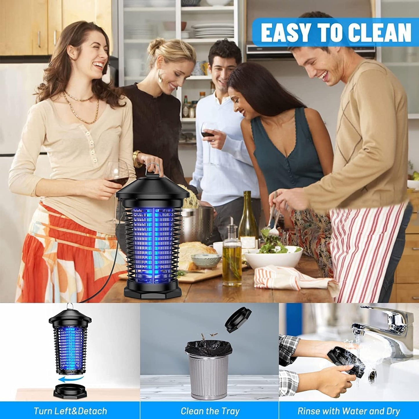 Bug Zapper Outdoor Indoor, Zechuan Electric Mosquito Zapper, Electronic Mosquito Killer Lantern, Waterproof Fly Trap Insect Killer for Home Backyard Patio Garden Camp Site-VerdiqueGarden