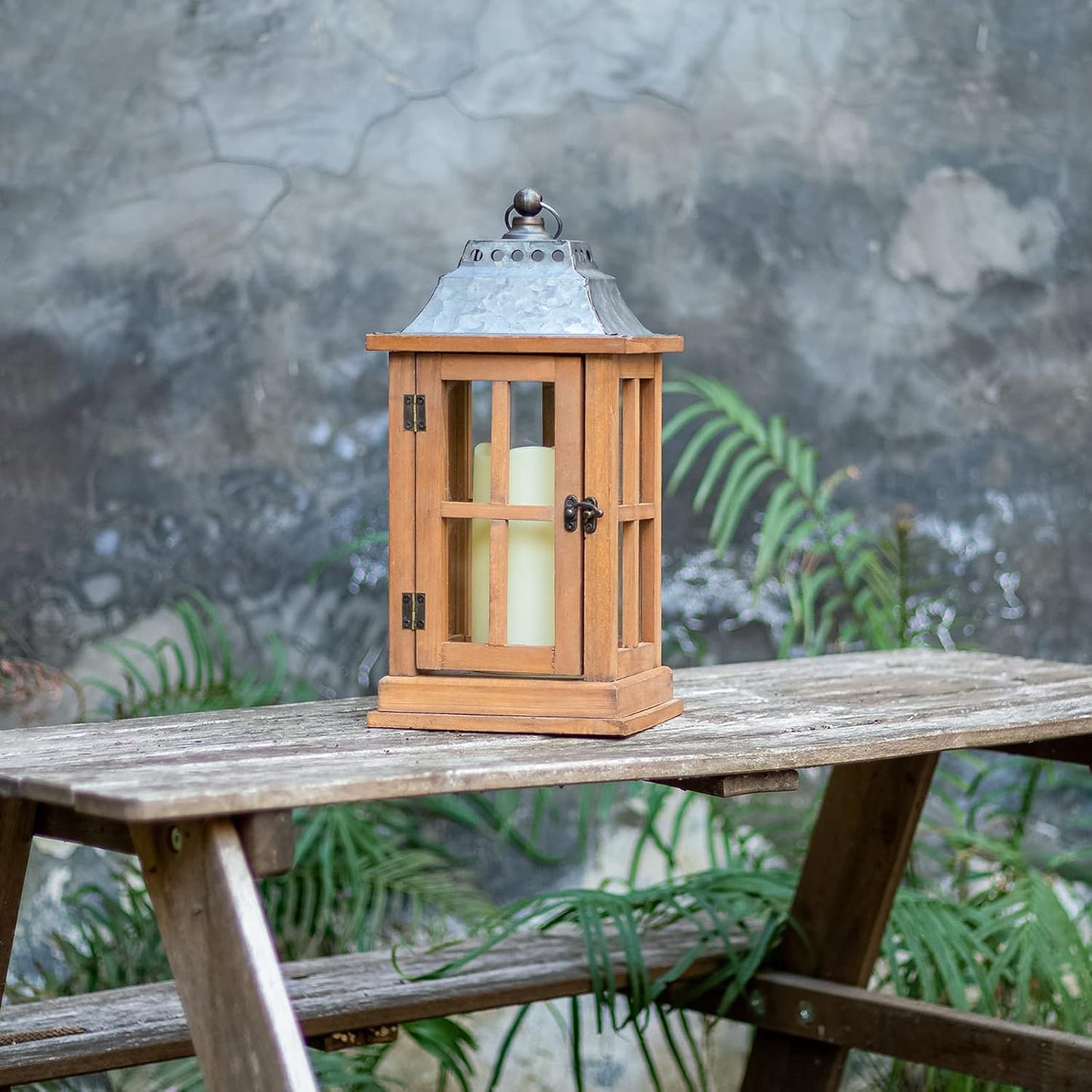 Bdor Lantern Decorative (Set of 2) - 15in IP65 Waterproof Vintage Style Candle Lantern, Decorative Lanterns for Home Decor, Indoor Outdoor, Front Porch, Garden, Farmhouse Weddings Style (No Candles)-VerdiqueGarden