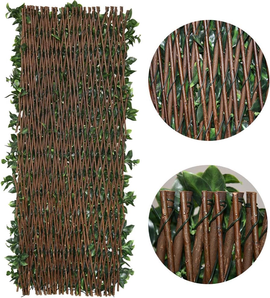 Expandable Fence Privacy Screen for Balcony Patio Outdoor,Decorative Faux Ivy Fencing Panel,Artificial Hedges (Single Sided Leaves)…7-VerdiqueGarden